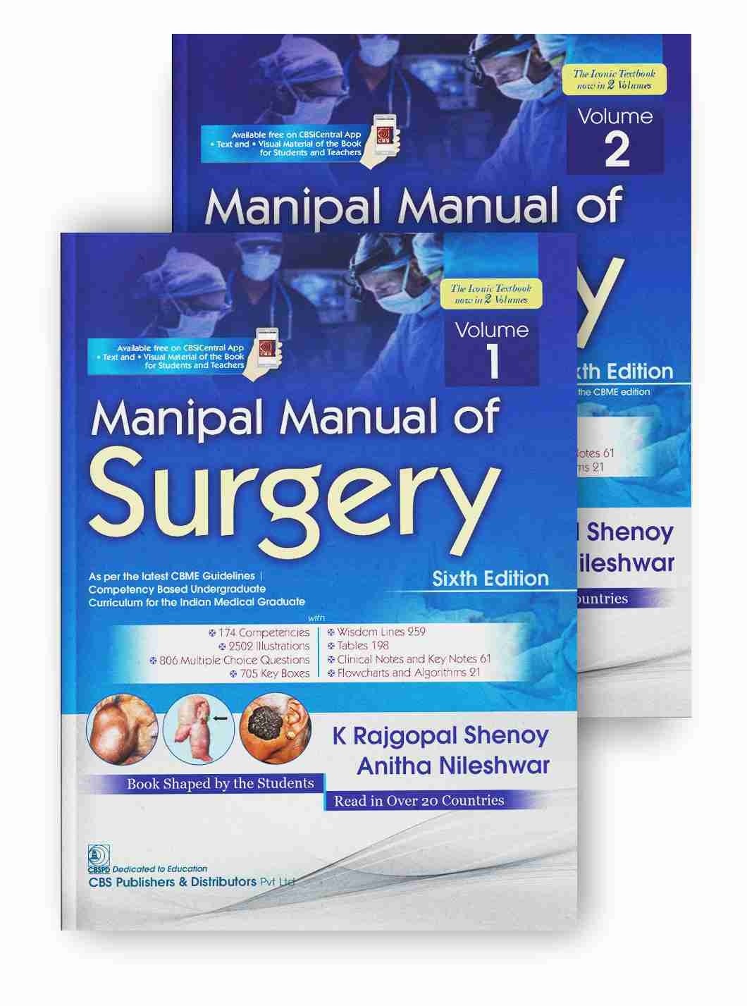 Manipal Manual Of Surgery 6Ed 2 Vol Set (Pb 2023) (Cbme Edition)